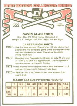 Dave Ford  baseball card collectible - Main Image 2