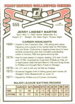 Jerry Martin  baseball card collectible - Main Image 2