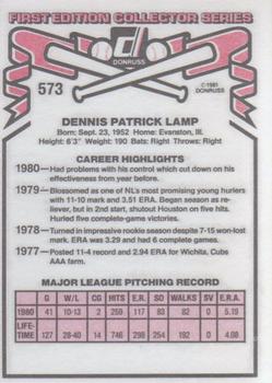 Dennis Lamp  baseball card collectible - Main Image 2