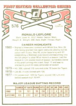 Ron LeFlore  baseball card collectible - Main Image 2