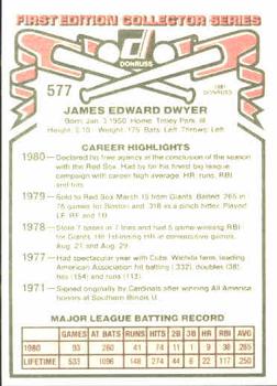 Jim Dwyer  baseball card collectible - Main Image 2