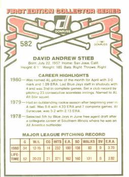Dave Stieb  baseball card collectible - Main Image 2