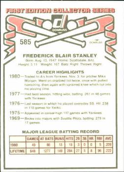 Fred Stanley  baseball card collectible - Main Image 2