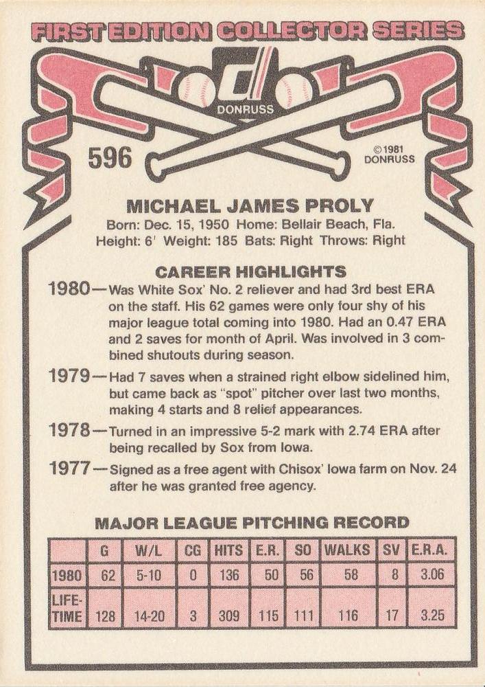 Mike Proly  baseball card collectible - Main Image 2