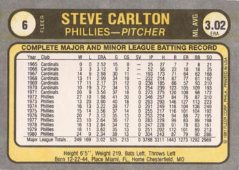 Steve Carlton  baseball card collectible - Main Image 2