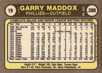 Garry Maddox  baseball card collectible - Main Image 2