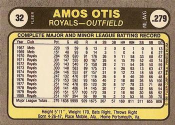 Amos Otis  baseball card collectible - Main Image 2