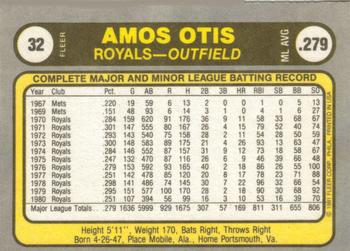 Amos Otis  baseball card collectible - Main Image 2