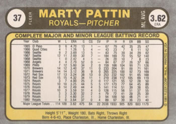 Marty Pattin  baseball card collectible - Main Image 2