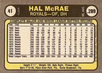 Hal McRae  baseball card collectible - Main Image 2