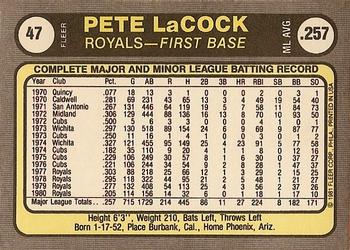 Pete LaCock  baseball card collectible - Main Image 2