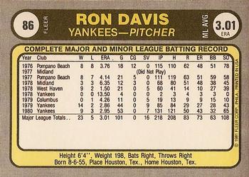 Ron Davis  baseball card collectible - Main Image 2