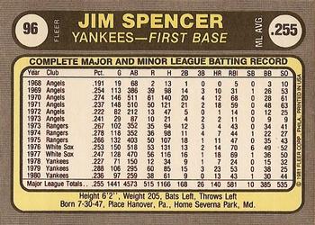 Jim Spencer  baseball card collectible - Main Image 2