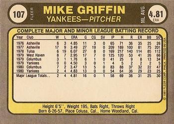 Mike Griffin  baseball card collectible - Main Image 2