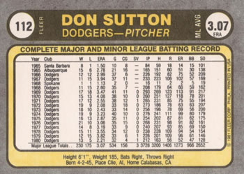 Don Sutton  baseball card collectible - Main Image 2