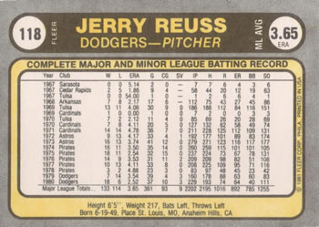 Jerry Reuss  baseball card collectible - Main Image 2
