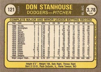 Don Stanhouse  baseball card collectible - Main Image 2