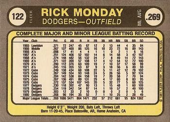 Rick Monday  baseball card collectible - Main Image 2