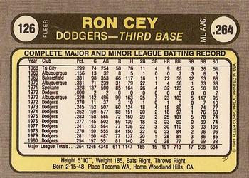 Ron Cey  baseball card collectible - Main Image 2