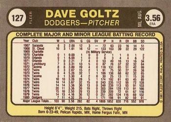 Dave Goltz  baseball card collectible - Main Image 2