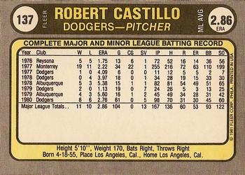 Robert Castillo  baseball card collectible - Main Image 2
