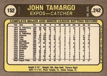 John Tamargo  baseball card collectible - Main Image 2