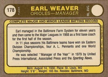 Earl Weaver  baseball card collectible - Main Image 2
