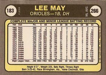 Lee May  baseball card collectible - Main Image 2