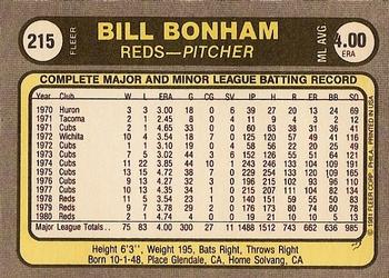 Bill Bonham  baseball card collectible - Main Image 2