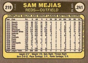 Sam Mejias  baseball card collectible - Main Image 2