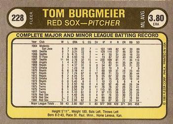 Tom Burgmeier  baseball card collectible - Main Image 2