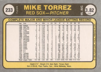 Mike Torrez  baseball card collectible - Main Image 2