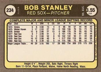 Bob Stanley  baseball card collectible - Main Image 2
