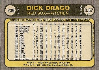 Dick Drago  baseball card collectible - Main Image 2