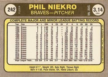 Phil Niekro  baseball card collectible - Main Image 2
