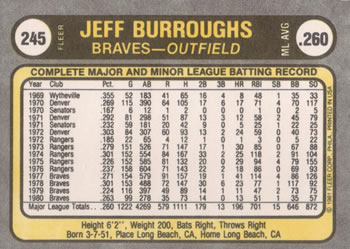 Jeff Burroughs  baseball card collectible - Main Image 2