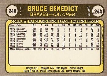 Bruce Benedict  baseball card collectible - Main Image 2