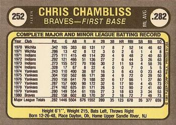 Chris Chambliss  baseball card collectible - Main Image 2