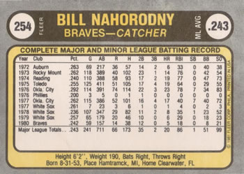 Bill Nahorodny  baseball card collectible - Main Image 2