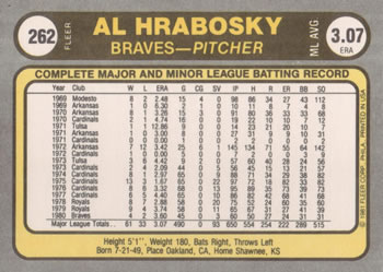 Al Hrabosky  baseball card collectible - Main Image 2