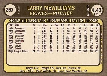 Larry McWilliams  baseball card collectible - Main Image 2