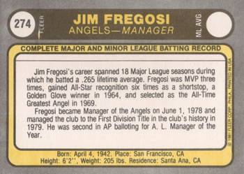 Jim Fregosi  baseball card collectible - Main Image 2