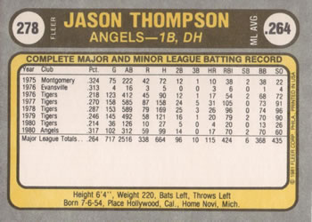 Jason Thompson  baseball card collectible - Main Image 2