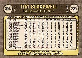 Tim Blackwell  baseball card collectible - Main Image 2