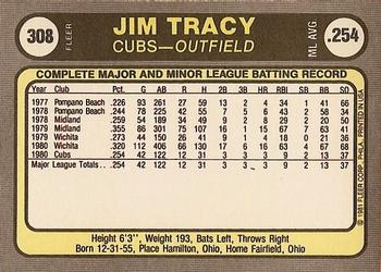 Jim Tracy  baseball card collectible - Main Image 2