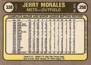 Jerry Morales  baseball card collectible - Main Image 2