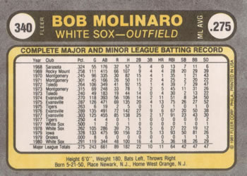 Bob Molinaro  baseball card collectible - Main Image 2