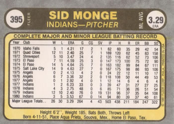 Sid Monge  baseball card collectible - Main Image 2