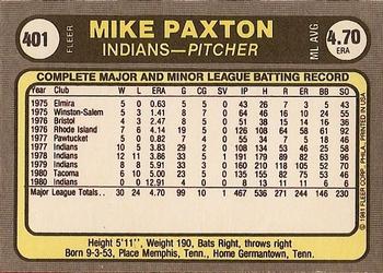 Mike Paxton  baseball card collectible - Main Image 2