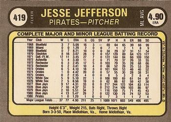 Jesse Jefferson  baseball card collectible - Main Image 2